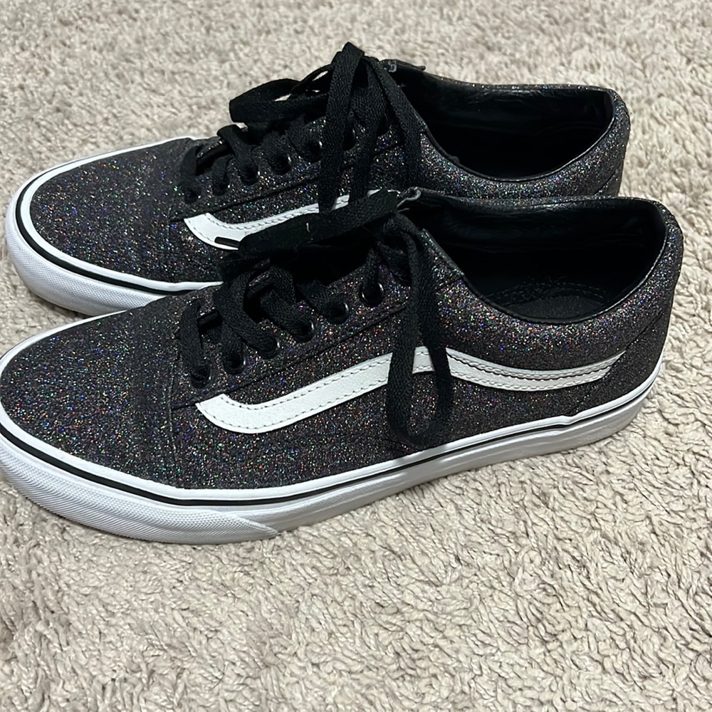 Balck glitter old skool vans